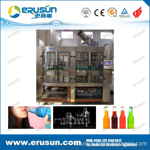 Carbonated Drink Filling Machine in Glass Bottle with Metal Crown Cap